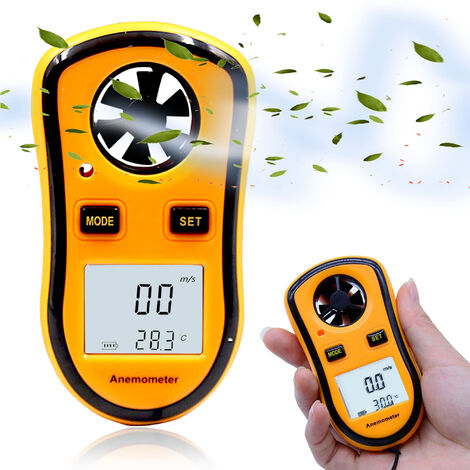 Anémomètre Vitesse du vent Air Flow Meter Digital Portable sur l'échelle de Beaufort thermomètre 