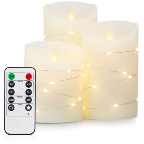 Bougies à LED en Cire FISHTEC X3 Bougies Télécommandées (1/5)