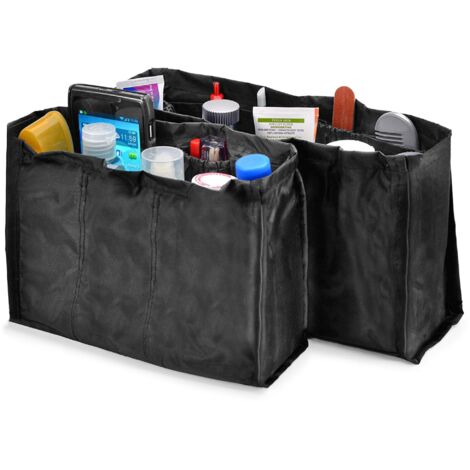 D.DUO Organisateur de sac à main en feutre à plusieurs poches, organisateur de sac fourre-tout pliable pour sac Longchamp (noir, taille M
