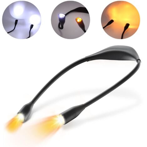 Lampe de Lecture de Cou FISHTEC Rechargeable USB C 3 Couleurs Ultra Léger