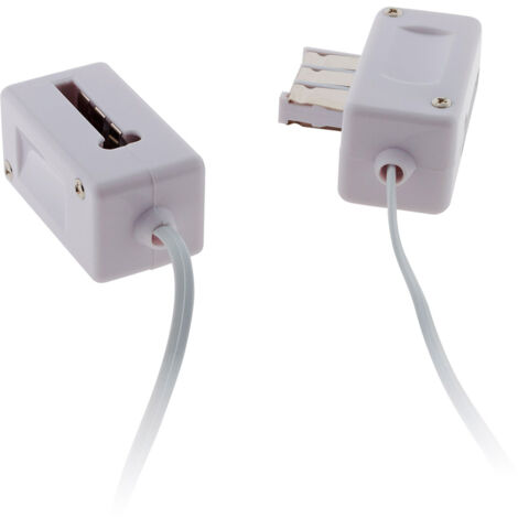 Rallonge téléphone mâle gigogne / femelle 8 plots 10m - Blanc - Zenitech