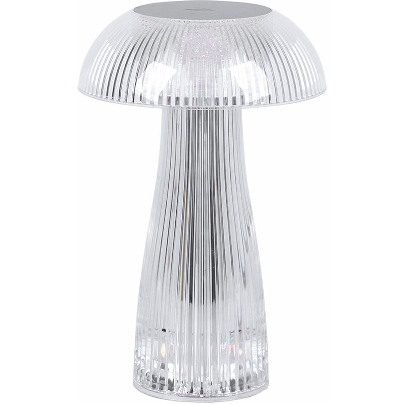 Lampe de table d'extérieur lampe de table LED blanche variateur tactile  batterie rechargeable lampe de jardin dimmable USB, métal acrylique, 2x LED  blanc chaud, DxH 11x38,5 cm