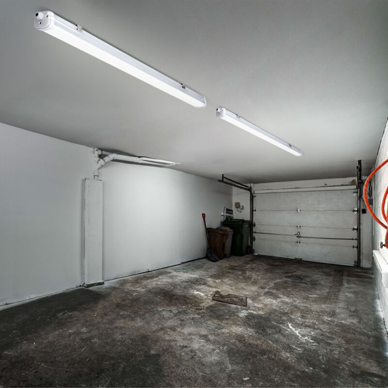 Lampe LED Pour Locaux Humides Cave Lampe D'atelier Lampe à Vasque Pour Locaux Humides 120cm Blanc Neutre 2x 90356990