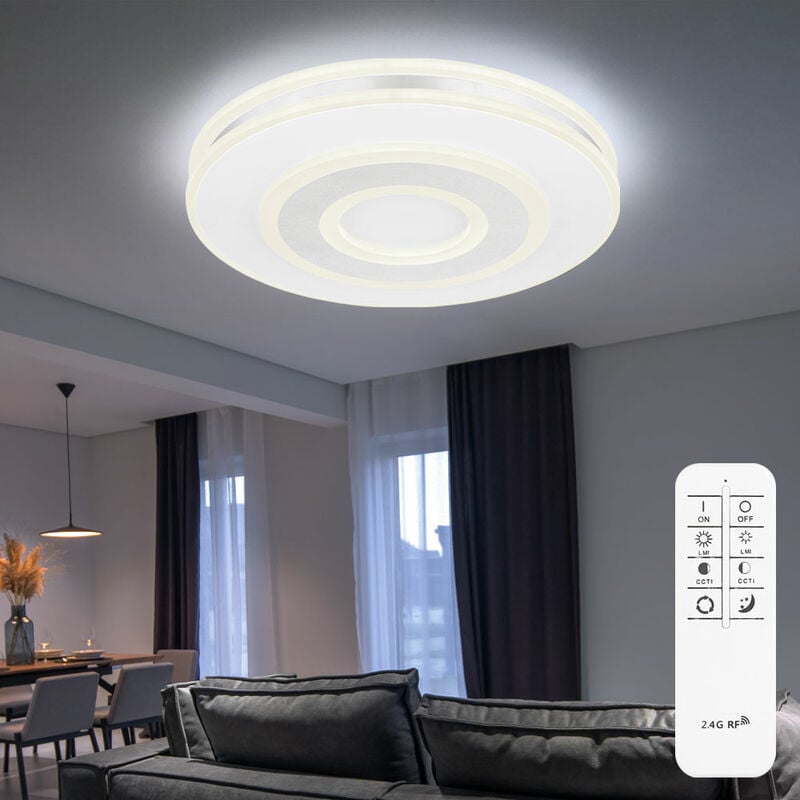 Lustre LED SMD 48W D 60 cm en métal acrylique suspension pour salon salle à  manger