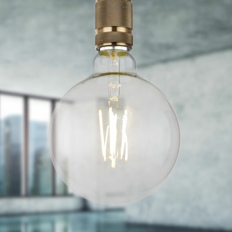 Ampoule LED dimmable filament Edison lampe verre clair, 7W 800lm blanc  neutre 4000K, DxH 12,5x17,5 cm