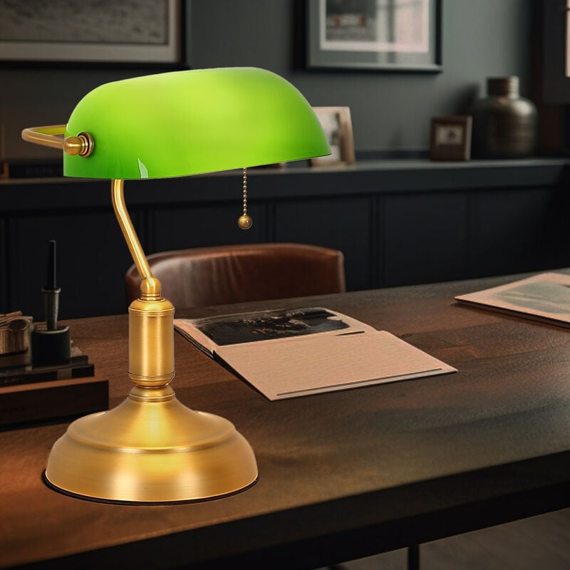 Lampe de table/bureau col de cygne vintage en fonte -  France
