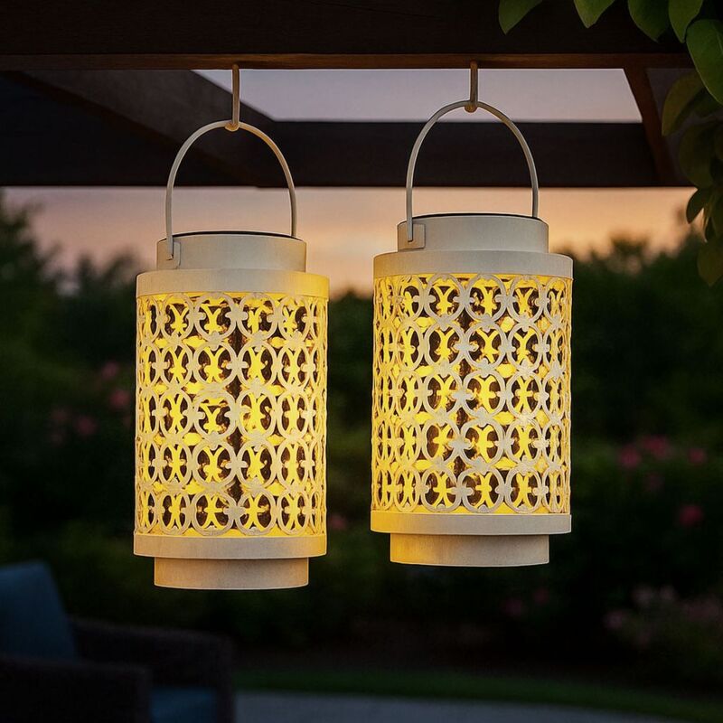 Lanterne Solaire Extérieure Vintage En Métal - Grande Ampoule LED, Résistante Aux Intempéries, Parfaite Pour Jardin, Terrasse Et Balcon