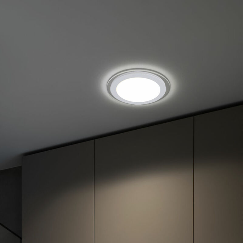 linovum® Lot de 10 spots LED encastrables carrés et orientables - 230 V - Avec ampoule GU10 2 W