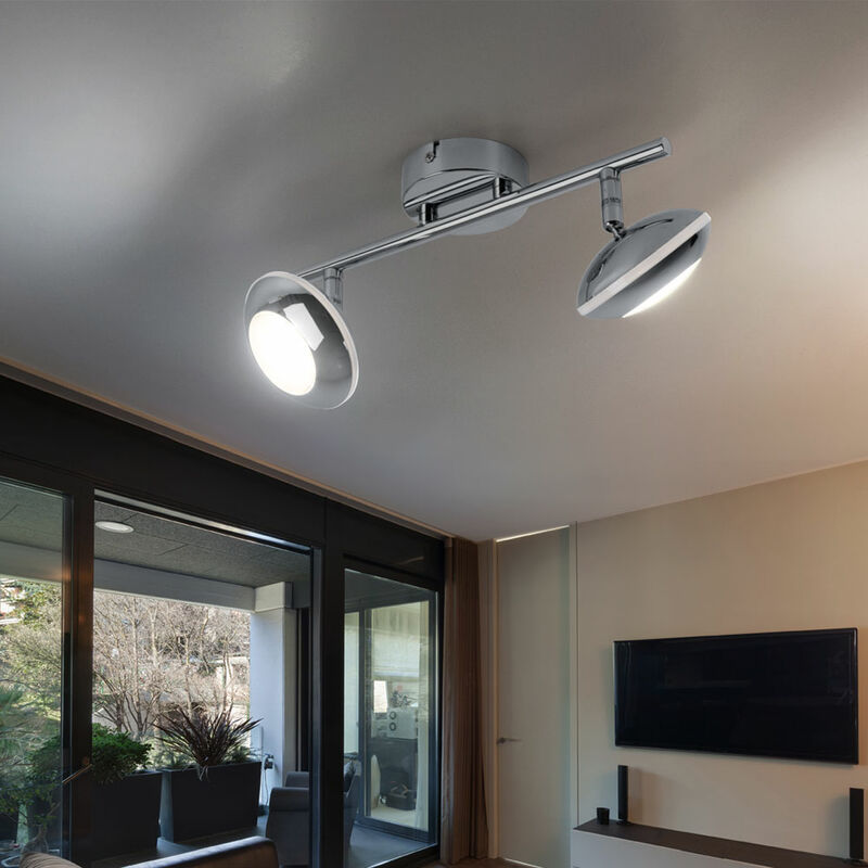 Plafonnier B.K.Licht Bk licht plafonnier led 2 spots orientables, spot de  plafond étanche ip44, luminaire salle de bain, 2x5w, gu10
