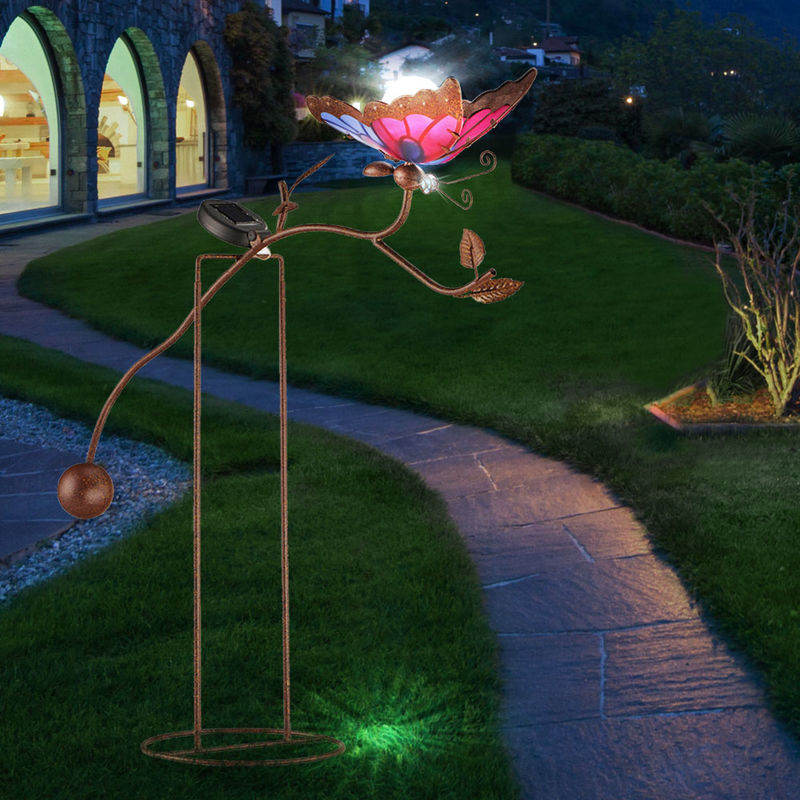 LED Crescent Moon Lampe Solaire Jardin Chemin Éclairage Stand Porche Verre  Ball Floor Luminaire Globo 33469