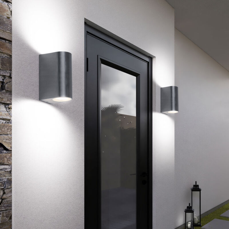 Applique Murale Extérieure GU10 – IP65, Aluminium, éclairage Haut/bas – Pour Jardin, Entrée, Patio – Lot De 6 - 2