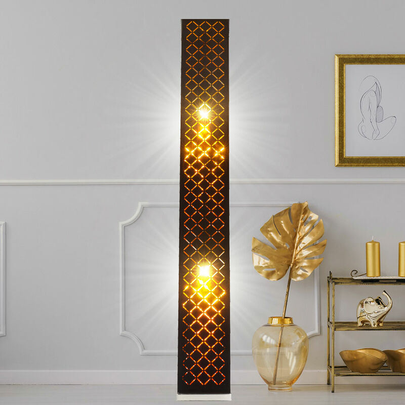 Décoration murale géométrique de luxe en métal de 1500 mm, lignes  incurvées, art de maison dans un salon doré