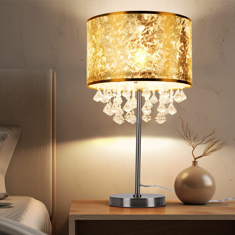 Lampe de table liseuse lampe lampe de table motif doré noir réglable  chambre, métal noir, 1x douille E27, LxlxH 30x18,5x45 cm, ETC Shop:  lampes, mobilier, technologie. Tout d'une source.