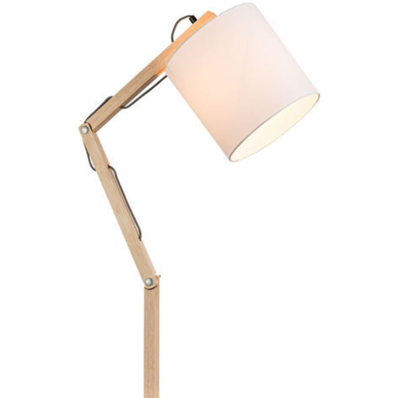 BRILLIANT lampe, lampadaire Inna, lumière à trois pieds en bois / blanc
