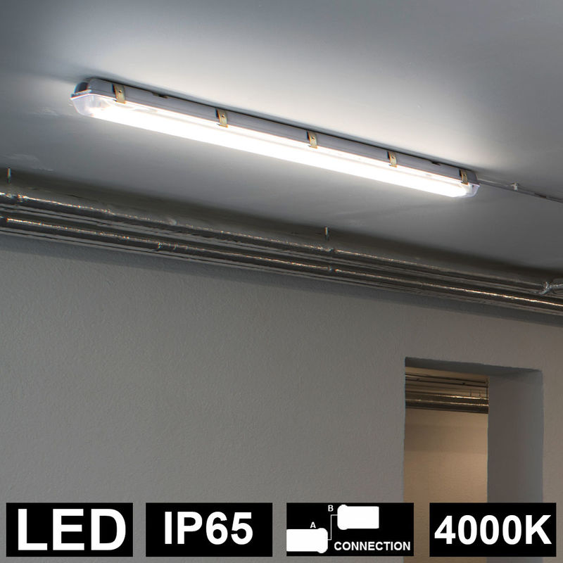 Plafonnier LED étanche chambre étanche éclairage de bain Lampe LED de garage  Tubes LED remplaçables, protégé contre les jets d'eau, 20W 1700lm lumière  du jour, L 66,6 cm, lot de 2