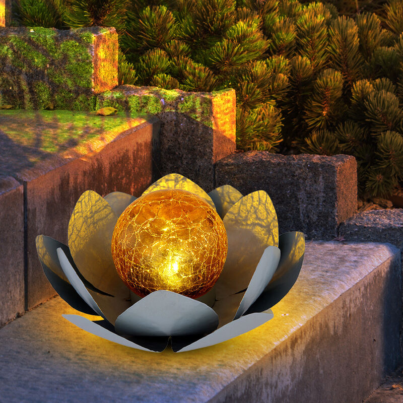 Lot de 2 Lampe Solaire Fleur de Lotus - Fleur LED Lumineuse