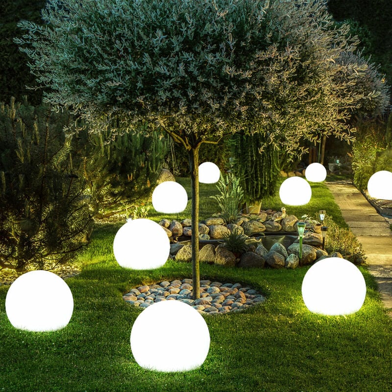 Set de 3 spots LED RVB solaires d'extérieur pour jardin, terrasse