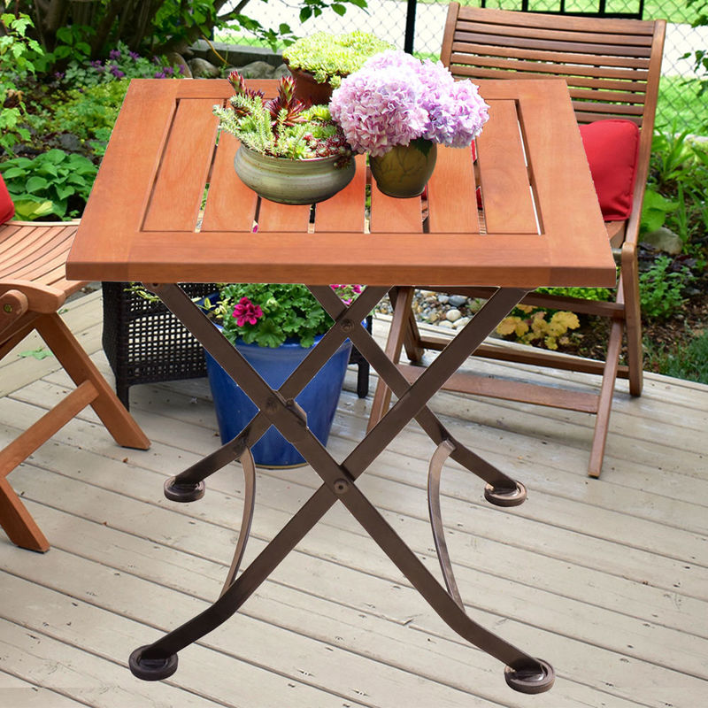 Primematik - Table pliante en métal pour balcon 60x40cm noir