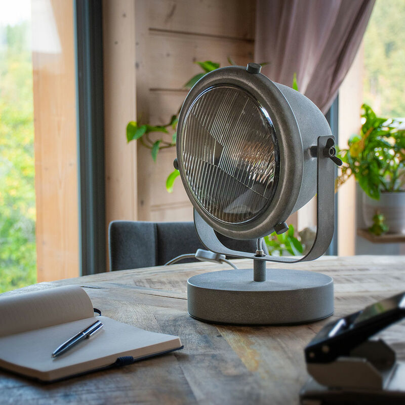 Lampe de table lampe de chevet phare rétro lampe de table industrielle  aspect béton, métal, 1x