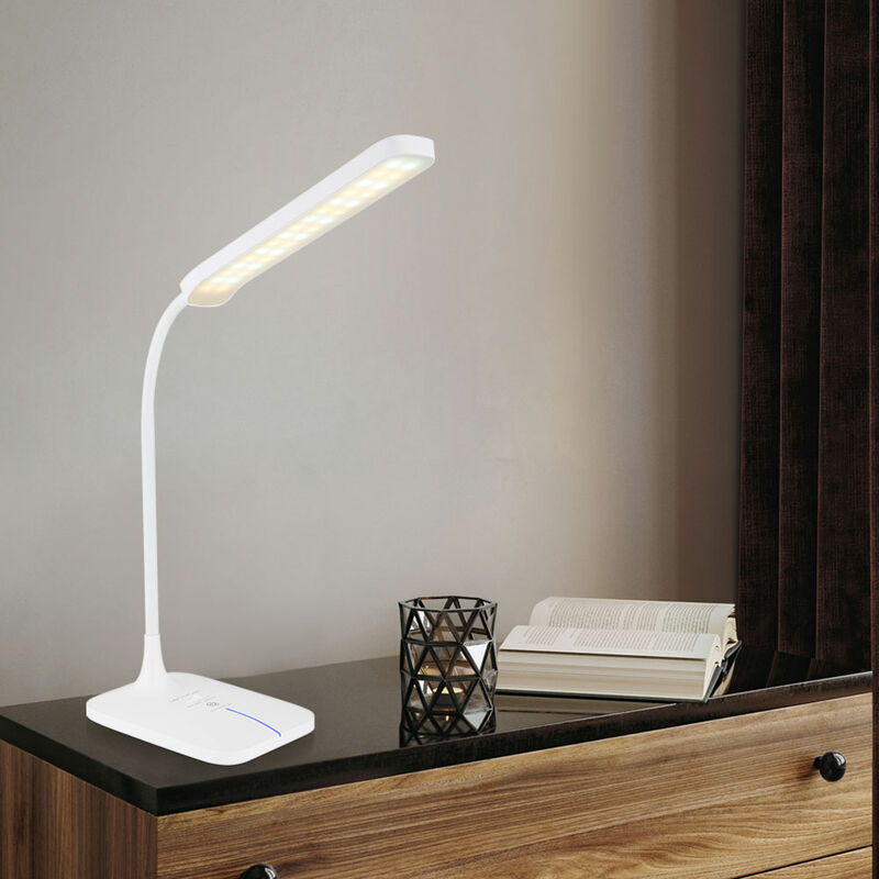Lampe de table Lampe de bureau LED lampe de table flexible lampe de chevet  blanche lampe de lecture, couleur de lumière réglable, 4W 300lm 3000K, 4000K,  6000K, LxH 43x69 cm