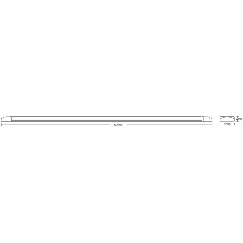 Lampe sous meuble lampe de cuisine lampe de cuisine, jet étanche IP65,  opale blanche, LED 36W 3400Lm blanc neutre, LxlxH 123x6,7x2,2cm