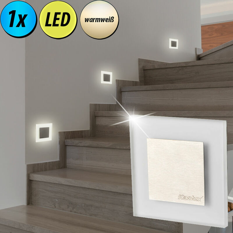 [Pack] Applique LED escalier maison marches éclairage salon ornemental  lumière acier brossé 23106 | Meine Lampe