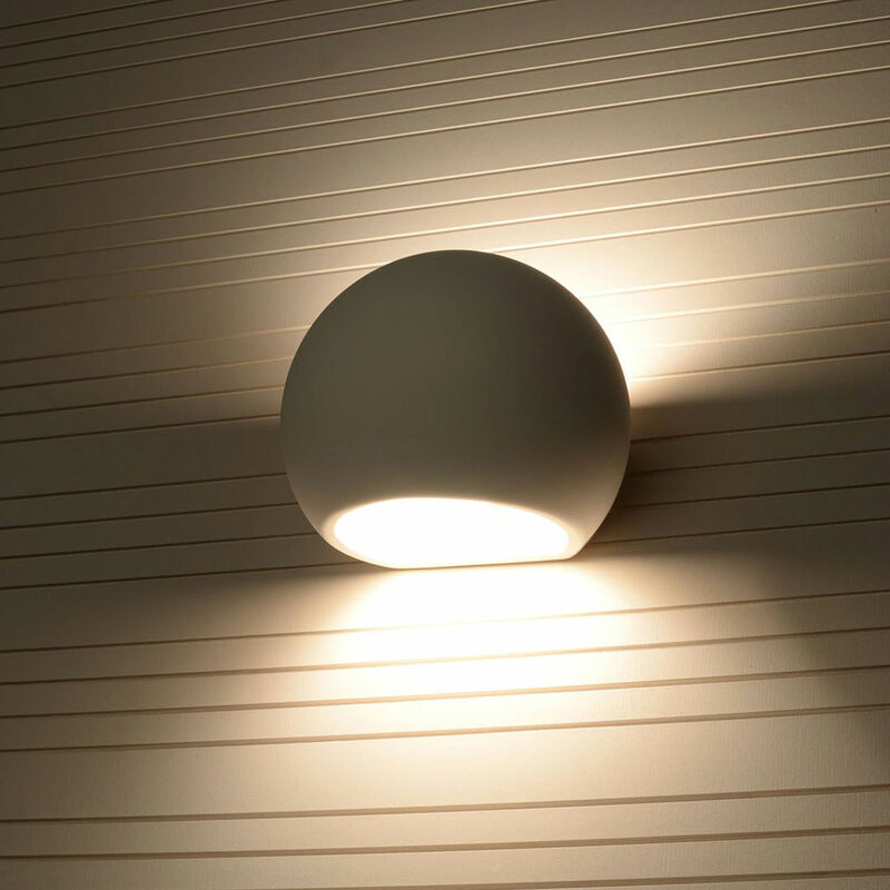 Applique murale éclairage indirect LED blanc semi-circulaire, éclairage UP  DOWN, 2x LED 1x 3W 1x4,5W blanc chaud, HxL 16,5x11 cm, ETC Shop: lampes,  mobilier, technologie. Tout d'une source.