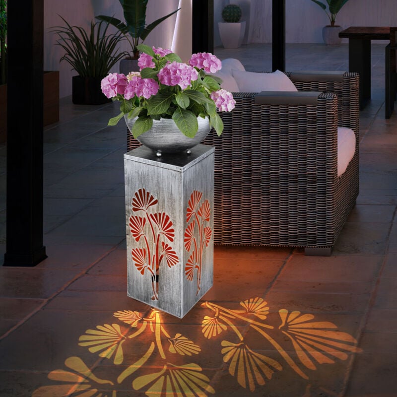 Pilier décoratif avec pot de fleurs et éclairage Lampe de colonne