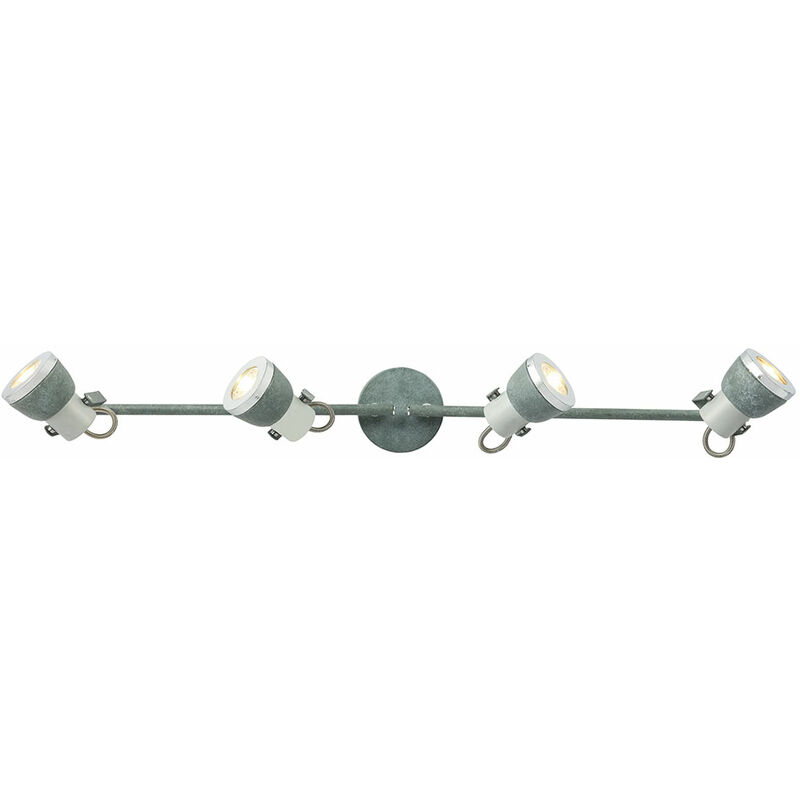 Plafonnier 4 spots Hades métal gris/chrome LED 4x3,5 W