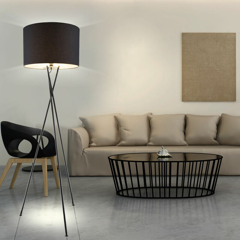 Lampadaire 3 Têtes Flexibles Depuley – Métal Noir, 3x E27 LED Chaude Incluse, Interrupteur Pied, Lecture Salon Bureau Chambre
