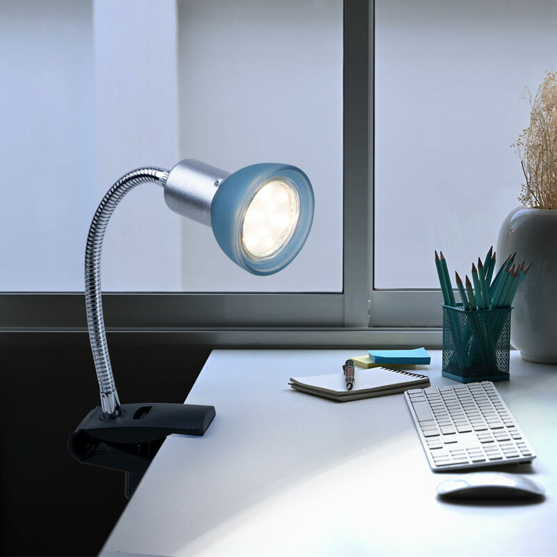 Briloner Lampe de chevet LED Leuchten, lampe de chevet flexible, avec  interrupteur marche/arrêt, 4,7 watts. 400 lumens, 3 000 Kelvin, 4,7 W,  nickel