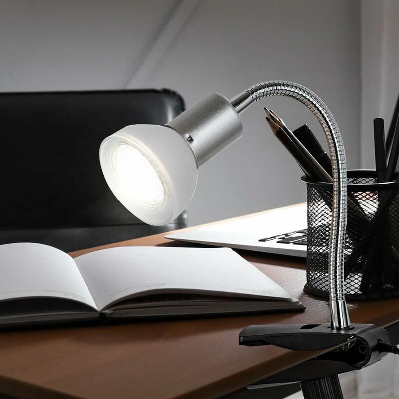 Prios Zyair lampe à pince de bureau LED, blanche