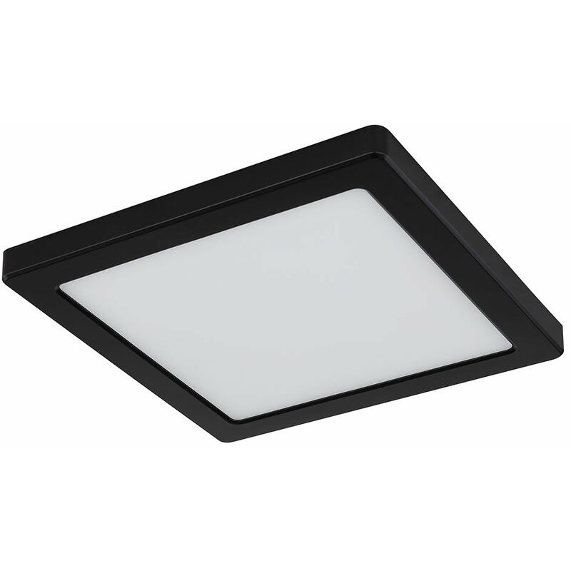 Plafonnier LED Panneau de plafond plat rectangulaire LED cuisine Plafonnier  panneau LED, opale noire, 1x 18W 1000Lm blanc chaud, LxPxH 60x15x7 cm, ETC  Shop: lampes, mobilier, technologie. Tout d'une source.