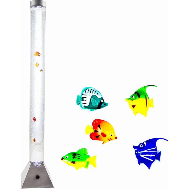 Lampadaire à Bulles Globo RGB Avec Poissons - Colonne D'eau LED 24,6 Cm - Neuf