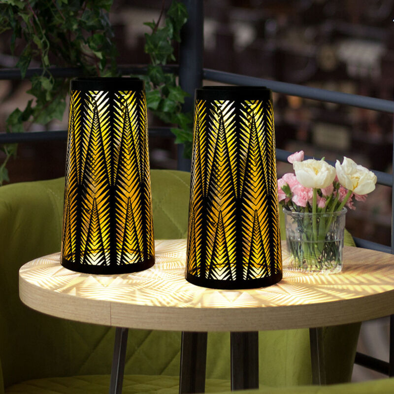 GGOO Lampe De Table Solaire LED Extérieur, Rechargeable Lampe De Table Solaire Pour L'extérieur, 8 Couleurs Dimmable Lampe De Table Sans Fil Avec Télécommande, IP44 étanche Pour Chambre Jardin Patio