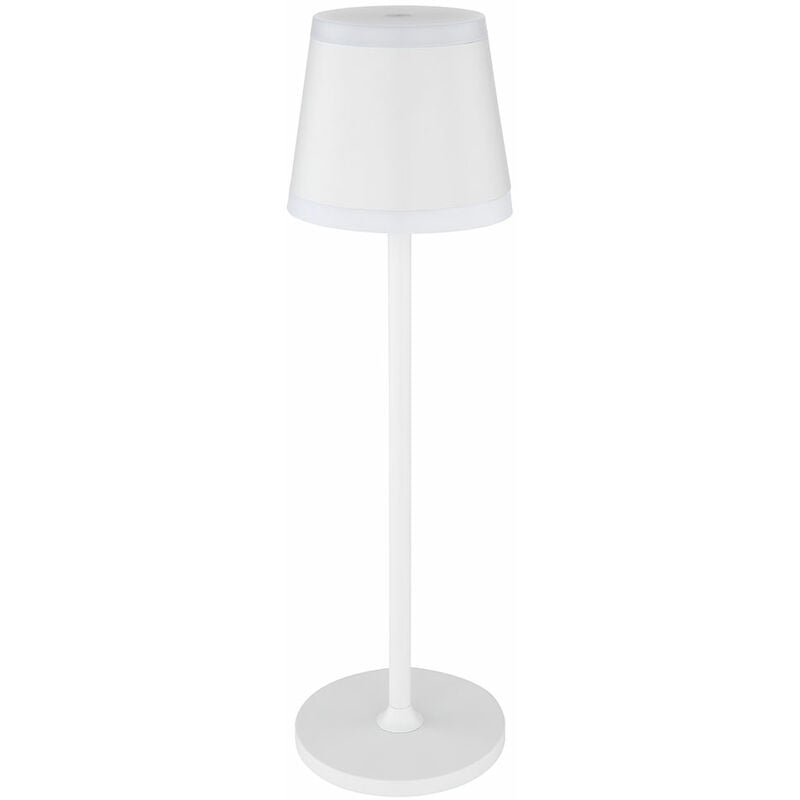 Lampe de table lumineuse d'extérieur LED variateur tactile batterie lampe  de table lampe de jardin avec chargement sans fil, aluminium blanc, 3W  210lm 2700K, LxlxH 10x17,5x33 cm, Sigor 450090140