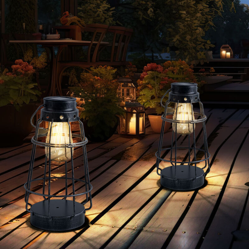 Lanterne Lampe Solaire Guirlande Jardin Batterie Argent Pointe