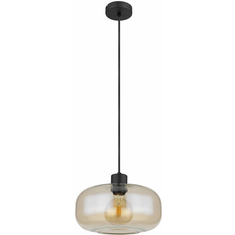 Suspension En Verre Strié 7 Lampes Ambrées NOVA | Suspensions / Lustres | Pier Import - 10