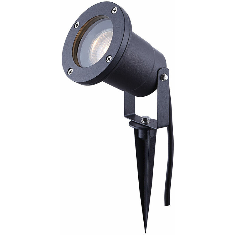 Lampe de jardin GU10 avec piquet de sol spot d'extérieur spot de jardin au  sol Spot IP65 orientable, télécommande dimmable, RGB LED 3.5W 290Lm, DxH  9.8x30.5 cm