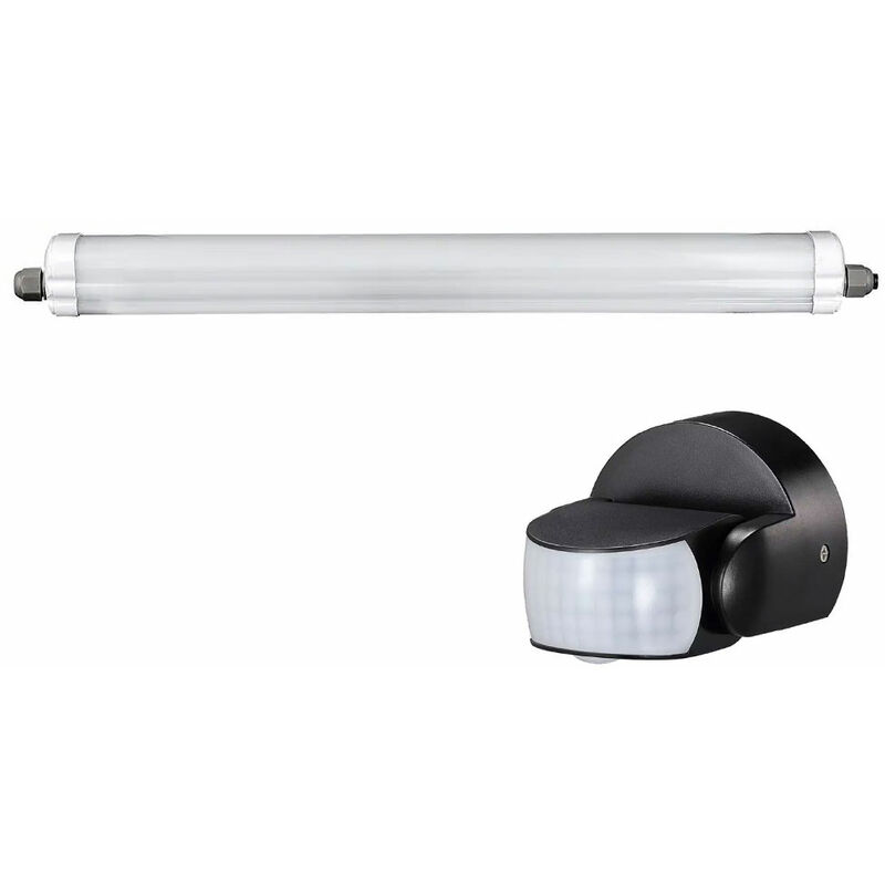 Plafonnier LED Salle humide Luminaire de baignoire Lampe de garage Tube LED,  protégé jet d'eau, 1x LED 32W 5120Lm blanc froid, L 150 cm