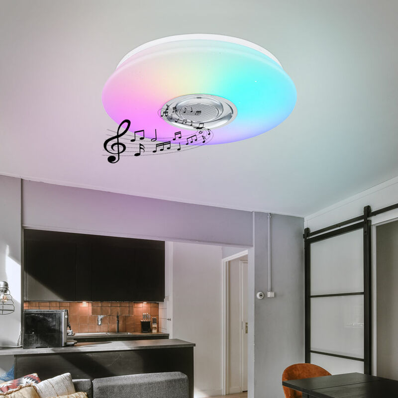 Plafon LED de Techo 72W Ø510mm Lámpara CCT Regulable de Color RGB
