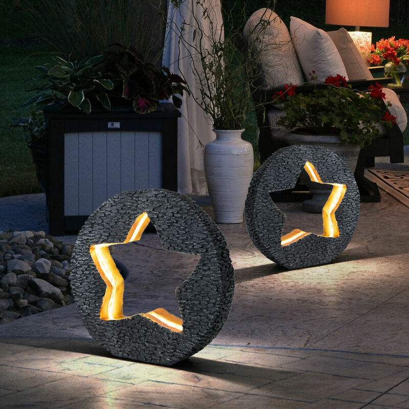 Lampe Solaire Spots à Encastrer LED Fleur Soleil Pointe Jardin Cour 2er Set  4059157286955