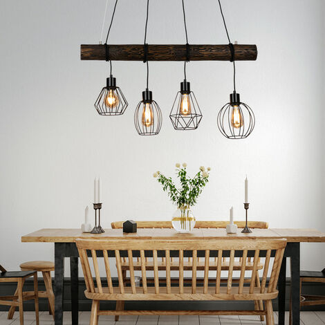 Lustre Suspendu Vintage 3 Lampes - Style Industriel, Hauteur Réglable, Abat-jour Verre - Pour Salon, Bar, Salle à Manger