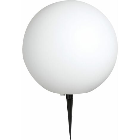 Lampe boule LED avec piquet de terre Lampe enfichable Décoration de jardin Lampe boule extérieure, plastique, câble inclus, 1x E27 LED blanc chaud, DxH 30x45 cm