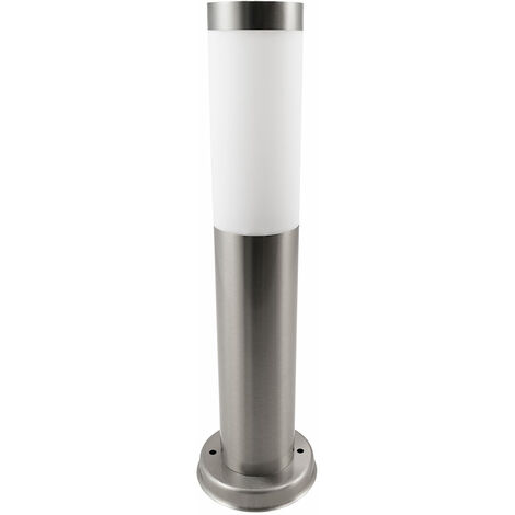 Lampe d'extérieur LED intelligente, argent, piédestal, dimmable, lampadaire de jardin, éclairage de chemin, lampe de terrasse, acier inoxydable, LED RVB 10W 806Lm, blanc chaud-blanc froid