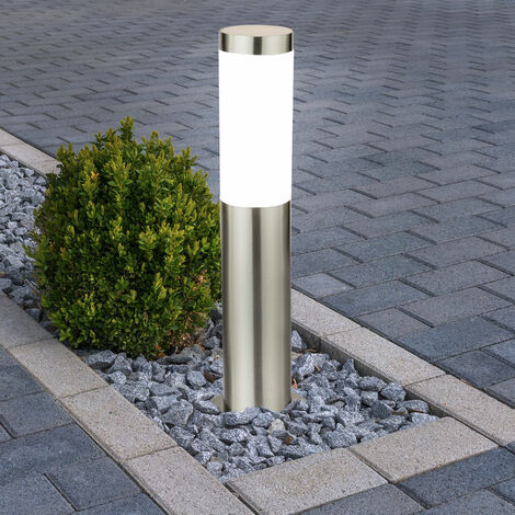 Lampe d'extérieur LED intelligente, argent, piédestal, dimmable, lampadaire de jardin, éclairage de chemin, lampe de terrasse, acier inoxydable, LED RVB 10W 806Lm, blanc chaud-blanc froid