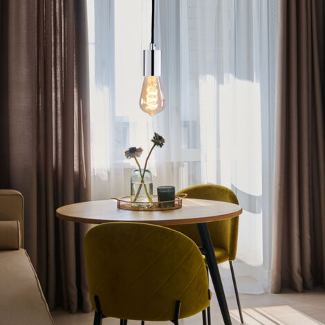Suspension LED Noire Moderne 120cm - Lampe Salle à Manger Dimmable Télécommande 2 Spots