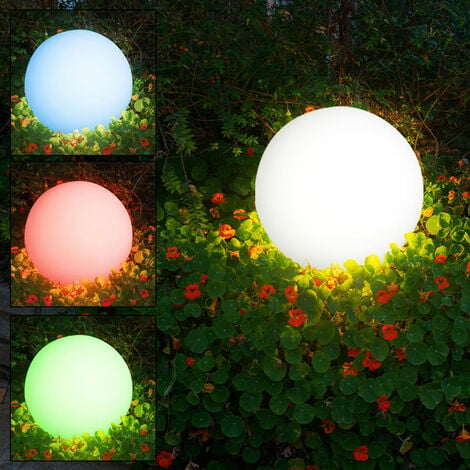 Lampe boule enfichable boule de jardin lumière LED télécommande boule  solaire pour l'extérieur 30 cm, CCT dimmable, 1x Smart Home RGB LED 10W  750Lm, DxH 30x45 cm