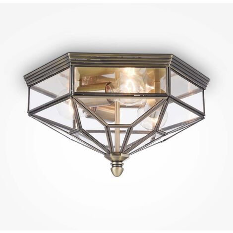 Plafonnier plafonnier lampe de salon lampe de couloir métal bronze E27 W 35,2cm