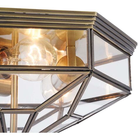 Plafonnier plafonnier lampe de salon lampe de couloir métal bronze E27 W 35,2cm